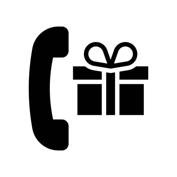 Telefon ajándék doboz vektor illusztráció, szilárd stílus ikon — Stock Vector