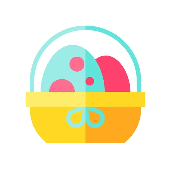 Cesta de regalo vector ilustración, icono de diseño plano — Vector de stock