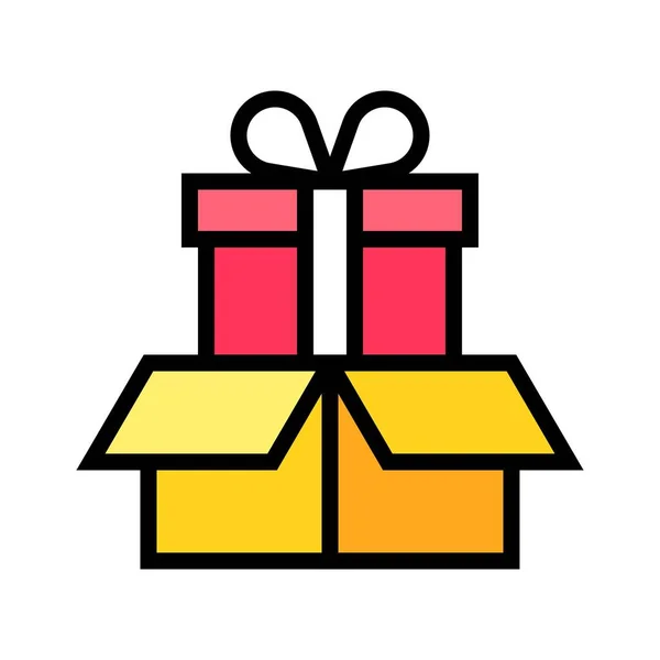 Gift box vector illustration, filled style icon — 스톡 벡터