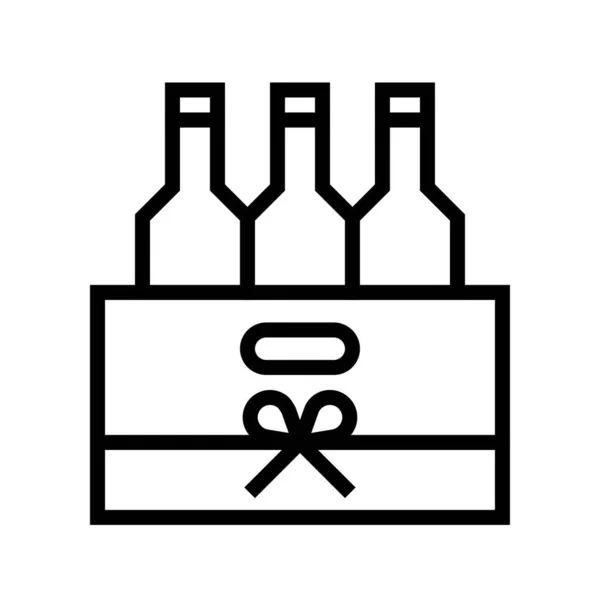 Illustrazione vettoriale della cassa della bevanda, icona di stile della linea — Vettoriale Stock