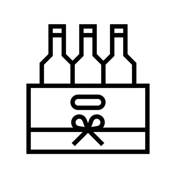 Drank krat vector illustratie, lijn stijl pictogram — Stockvector