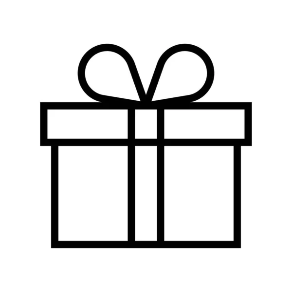 Gift box vector illustration, line style icon — 스톡 벡터