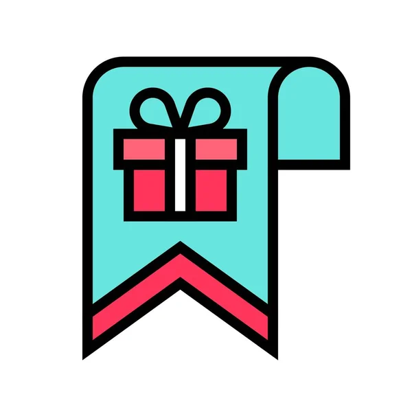Gift box flag vector illustration, filled style icon — 스톡 벡터
