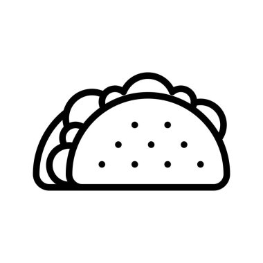 Taco vektörü, fast food ile ilgili çizgi simgesi