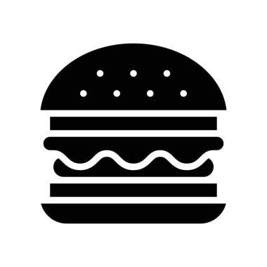 Hamburger vektörü, fast food ile ilgili katı biçim simgesi