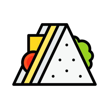 Sandviç vektörü, fast food ile ilgili düz biçim simgesi