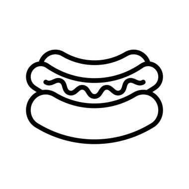 Hotdog vektörü, fast food ile ilgili çizgi simgesi