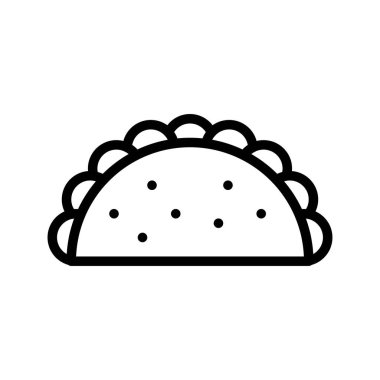 Taco vektörü, fast food ile ilgili çizgi simgesi
