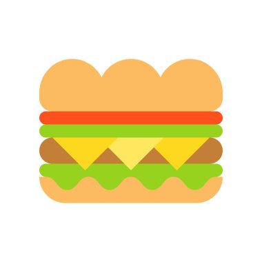 Sandviç vektörü, fast food ile ilgili düz biçim simgesi