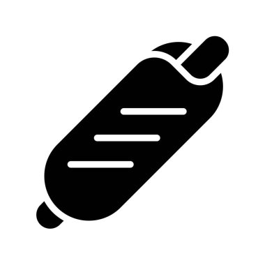 Hotdog vektörü, fast food ile ilgili katı biçim simgesi