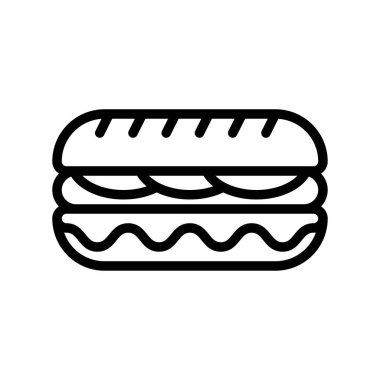 Hotdog vektörü, fast food ile ilgili çizgi simgesi
