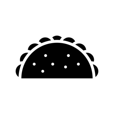 Taco vektörü, fast food ile ilgili katı biçim simgesi