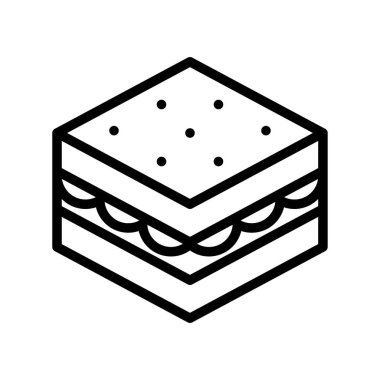 Sandviç vektörü, fast food ile ilgili çizgi simgesi