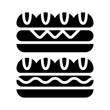 Sandviç vektörü, fast food ile ilgili katı biçim simgesi