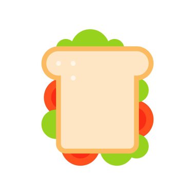 Sandviç vektörü, fast food ile ilgili düz biçim simgesi