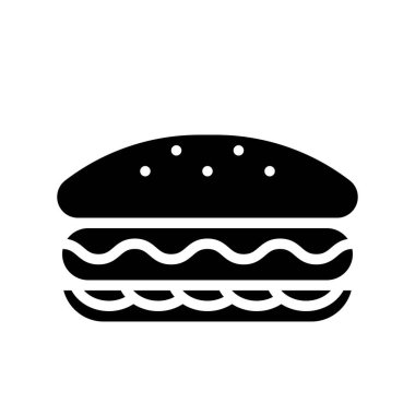 Sandviç vektörü, fast food ile ilgili katı biçim simgesi