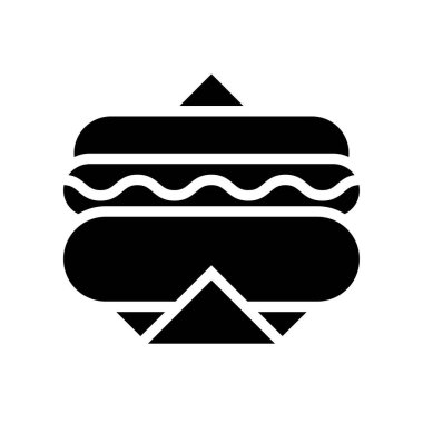 Hotdog vektörü, fast food ile ilgili katı biçim simgesi