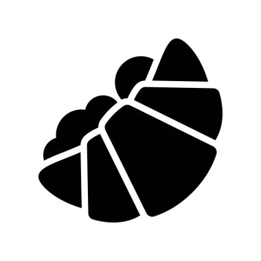 Kruvasan vektörü, fast food ile ilgili katı biçim simgesi