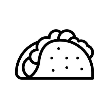 Taco vektörü, fast food ile ilgili çizgi simgesi