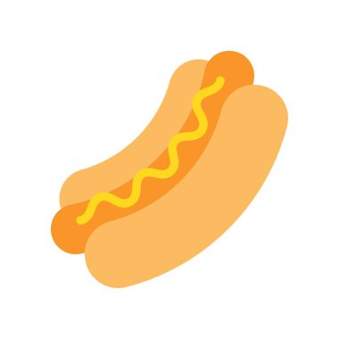 Hotdog vektörü, fast food ile ilgili düz biçim simgesi