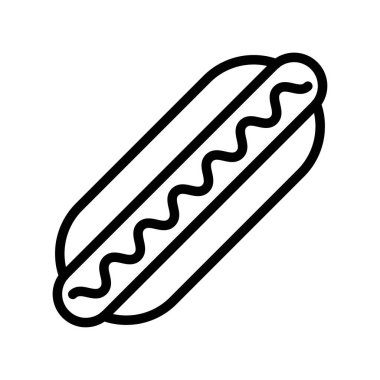 Hotdog vektörü, fast food ile ilgili çizgi simgesi