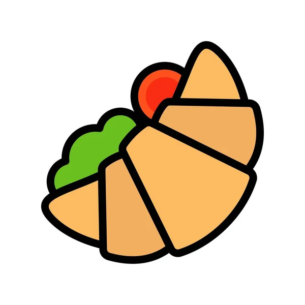 Croissant Vector Fast Food Related Flat Style Icon — 스톡 벡터