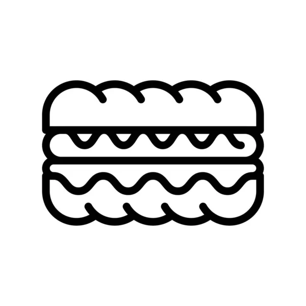 Sandwich Vektor Snabbmatsrelaterad Linje Stil Ikon — Stock vektor