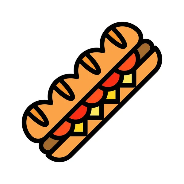 Hotdog Vector Fast Food Related Flat Style Icon — Stock Vector