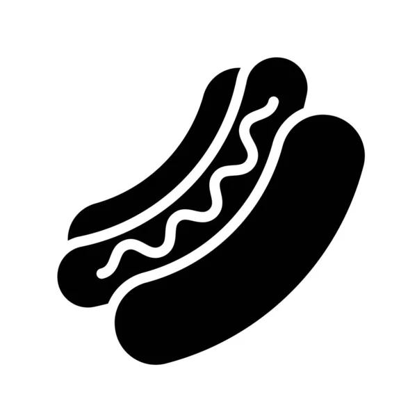 Hotdog Vector Comida Rápida Relacionados Con Icono Estilo Sólido — Vector de stock