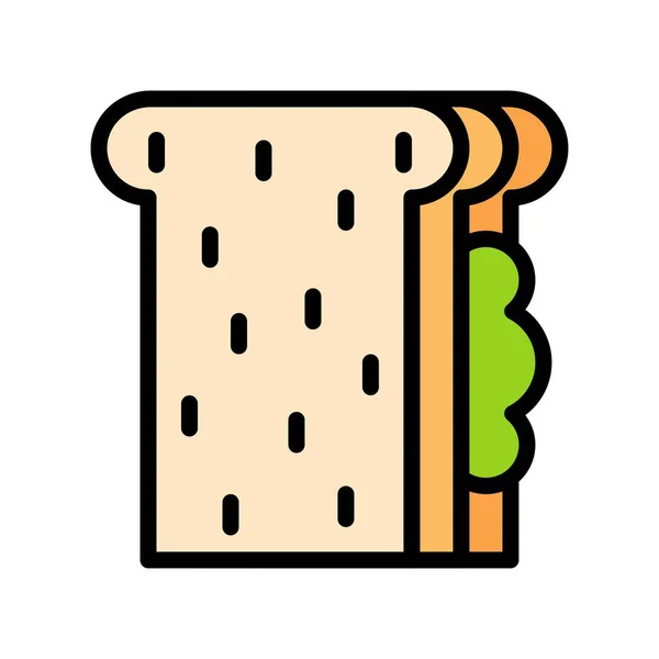 Сэндвич Вектор Икона Связанная Фаст Фудом — стоковый вектор