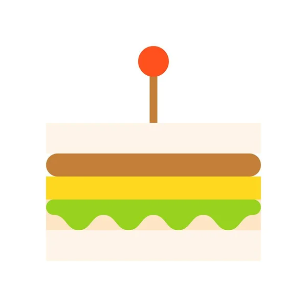 Vettore Sandwich Icona Stile Piatto Correlata Fast Food — Vettoriale Stock