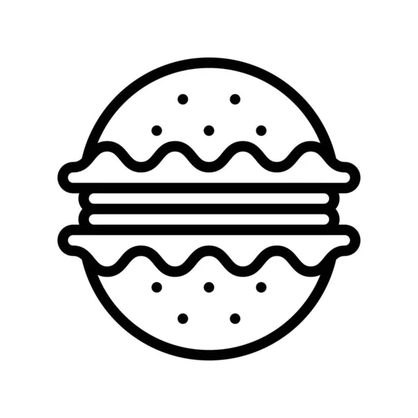 Hamburguesa Vector Comida Rápida Relacionados Con Icono Estilo Línea — Archivo Imágenes Vectoriales