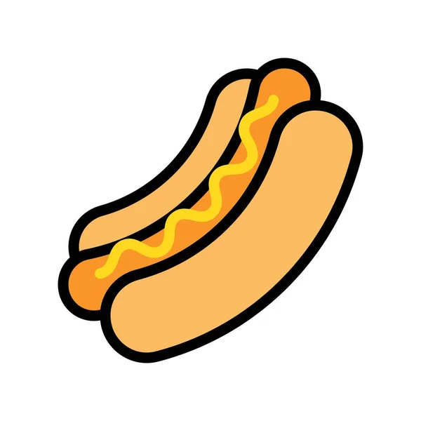Διάνυσμα Hotdog Γρήγορα Τρόφιμα Που Σχετίζονται Επίπεδη Στυλ Εικονίδιο — Διανυσματικό Αρχείο