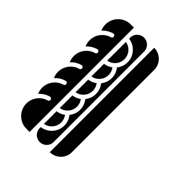 ホットドッグベクトル ファーストフード関連のソリッドスタイルのアイコン — ストックベクタ