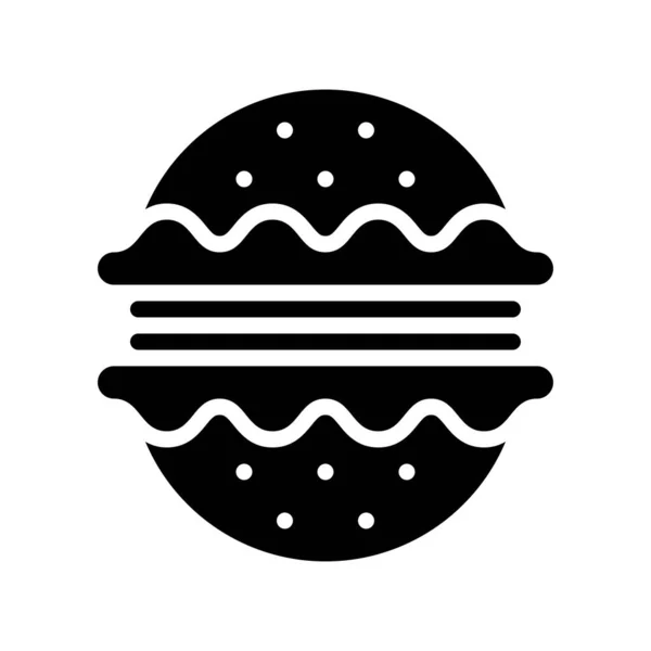 Гамбургер Вектор Связанный Фаст Фудом Икона Твердого Стиля — стоковый вектор