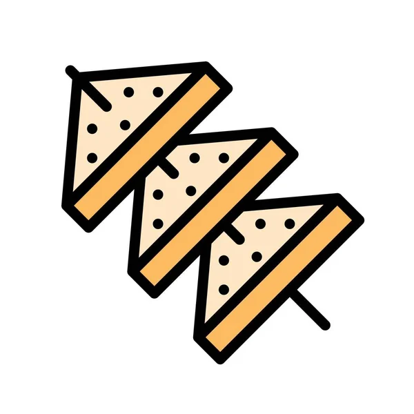 Sandwich Vector Fast Food Related Flat Style Icon - Stok Vektor