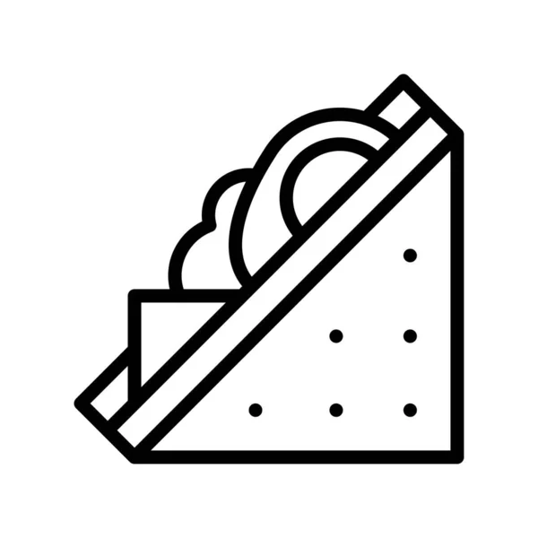 Sandwich Vector Fast Food Gerelateerde Lijn Stijl Pictogram — Stockvector