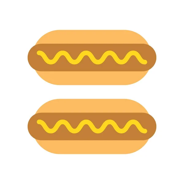 Hotdog Вектор Связанный Фаст Фудом Икона Плоского Стиля — стоковый вектор