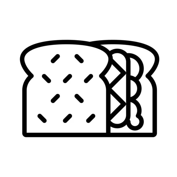 Vector Sándwich Icono Estilo Línea Relacionada Con Comida Rápida — Vector de stock