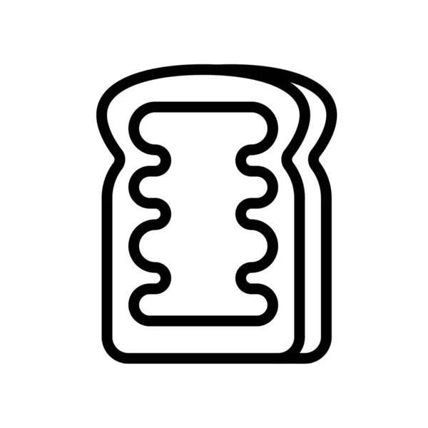 Toast Vektor Fastfood Bezogene Linie Stil Symbol — Stockvektor