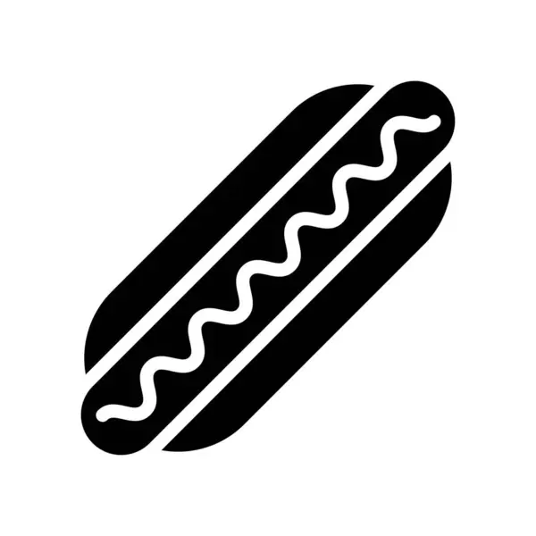 Hotdog Вектор Связанный Фаст Фудом Значок Твердого Стиля — стоковый вектор