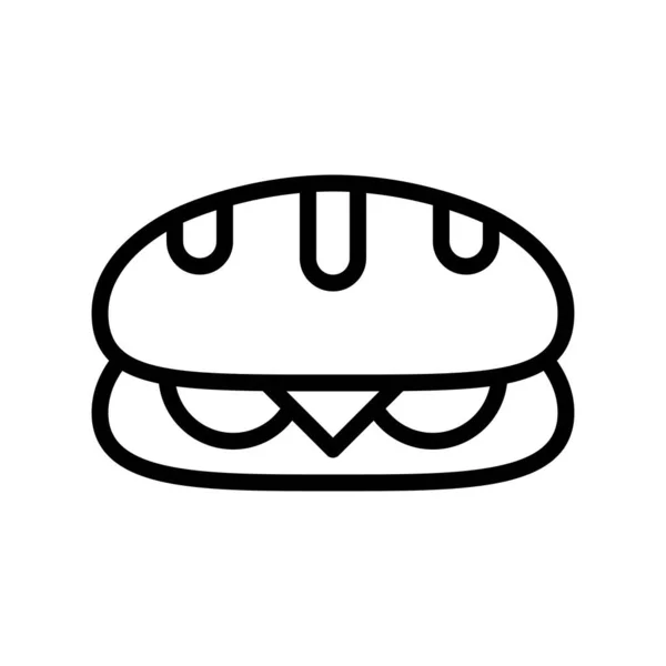 Sandwich Vektor Fastfood Bezogene Linie Stil Symbol — Stockvektor