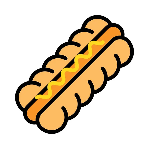 Hotdog Вектор Связанный Фаст Фудом Икона Плоского Стиля — стоковый вектор
