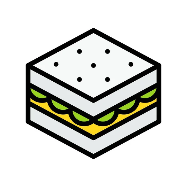 Vector Sándwich Comida Rápida Relacionados Icono Estilo Plano — Archivo Imágenes Vectoriales