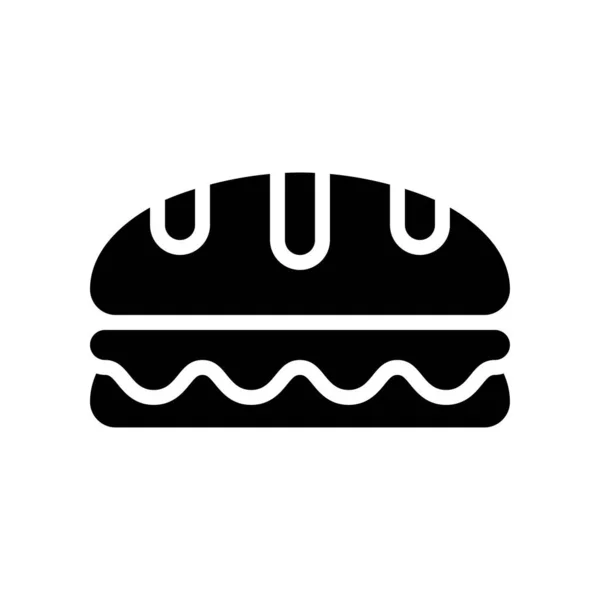 Сэндвич Вектор Икона Связанная Фаст Фудом — стоковый вектор