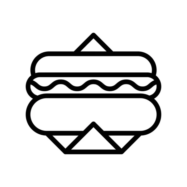 Hotdog Vektor Gyorséttermi Vonatkozású Vonalstílus Ikon — Stock Vector