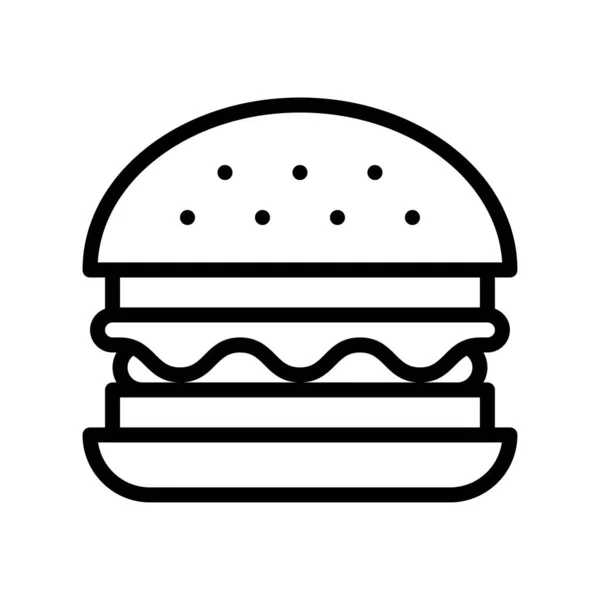 Гамбургер Вектор Піктограма Стилю Лінії Швидкого Харчування — стоковий вектор