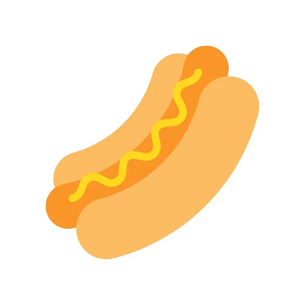 Hotdog Vector Fast Food Related Flat Style Icon — Stock Vector