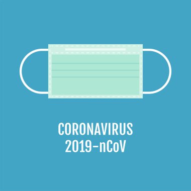 Cerrahi maske, Wuhan Virüsü veya Coronavirüs bağlantılı vektör çizimi