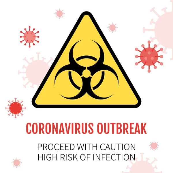 Sínbolo Peligro Biológico Ilustración Vectorial Relacionada Con Virus Wuhan Coronavirus — Vector de stock